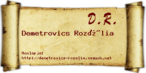 Demetrovics Rozália névjegykártya